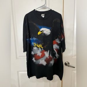 Vintage Liquid Blue Men’s 3XL Shirt Red White Blue Eagle USA American Flag